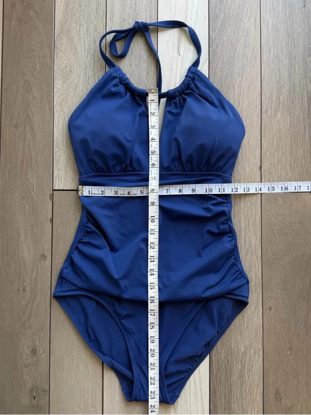 Ralph Lauren Navy Halter One-Piece Swimsuit